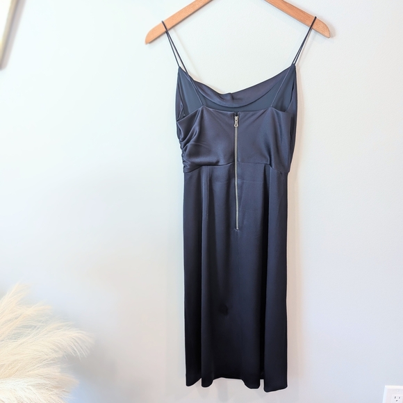 Alice + Olivia Blue Ruched Spaghetti Strap Midi Dress - Picture 5 of 12